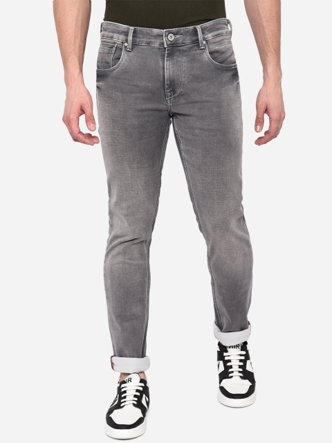 

JADE BLUE Men Grey Slim Fit Heavy Fade Stretchable Jeans