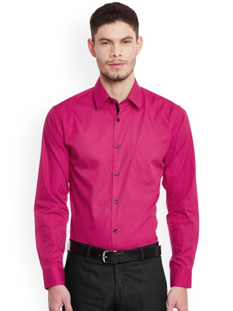 

Hancock Men Pink Slim Fit Solid Formal Shirt