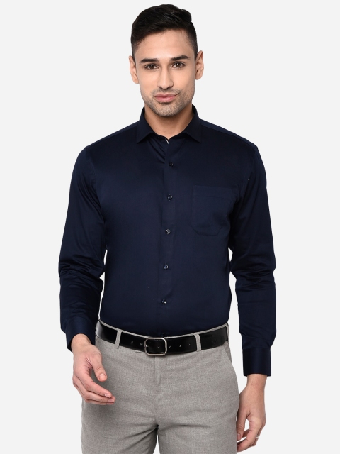 

Greenfibre Men Navy Blue Slim Fit Formal Shirt