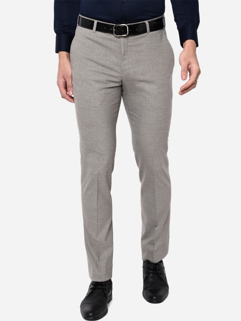 

Greenfibre Men Grey Slim Fit Easy Wash Trousers