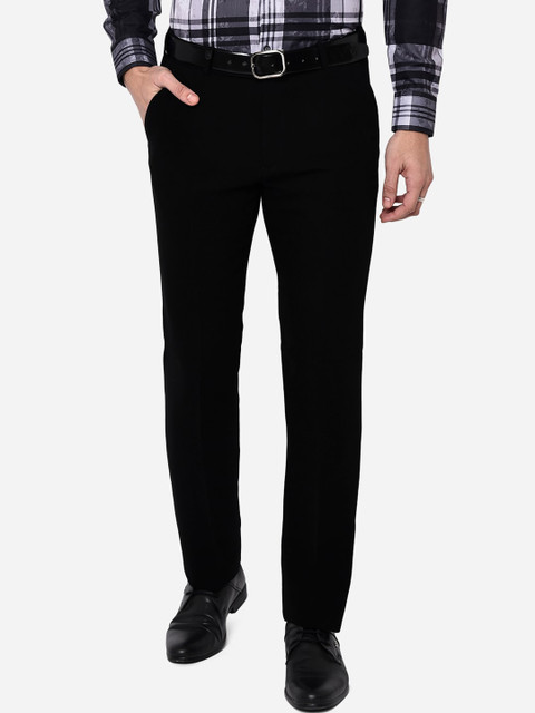 

JB STUDIO Men Black Slim Fit Easy Wash Trousers