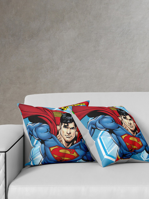 

YK Set Of 2 Superman Printed Decorative Cushion, Red