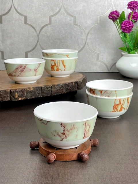 

LIVING ROOTS Multicoloured 6 Pieces Melamine Glossy Bowls, Multi