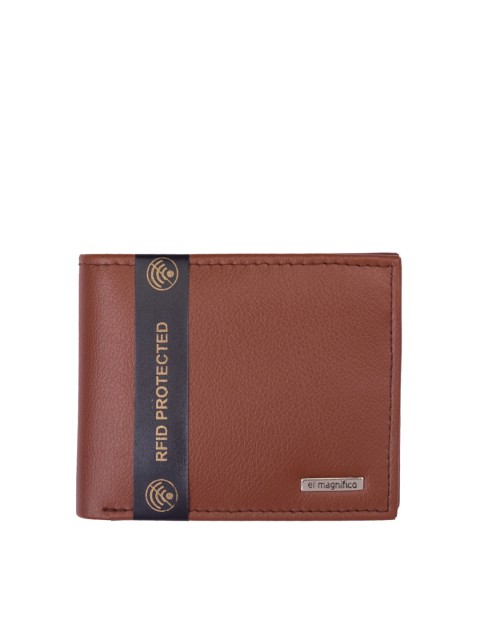 

EL MAGNIFICO Men Tan rotected Leatherite Two Fold Wallet
