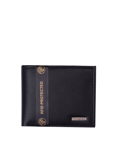 

EL MAGNIFICO Men Black RFID Two Fold Wallet