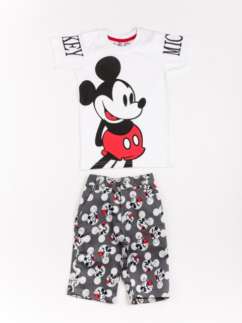 

BFF Boys White Round Neck Mickey Mouse Printed Co-Ord Set