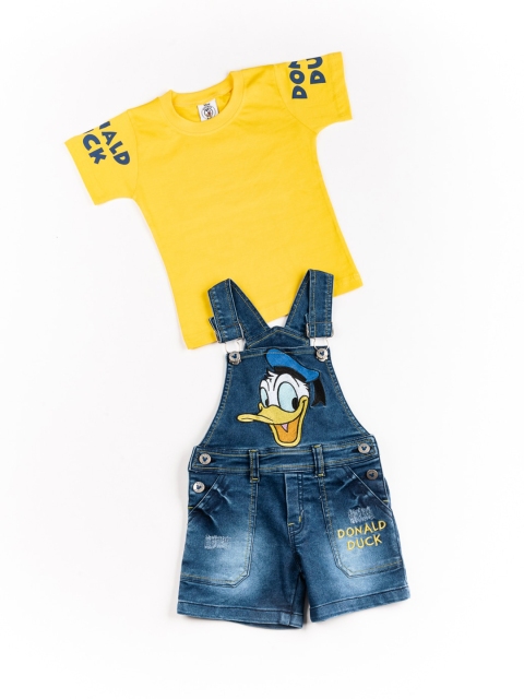 

BFF Boys Blue & Yellow Donald Duck Pure Cotton Dungarees with T-shirt