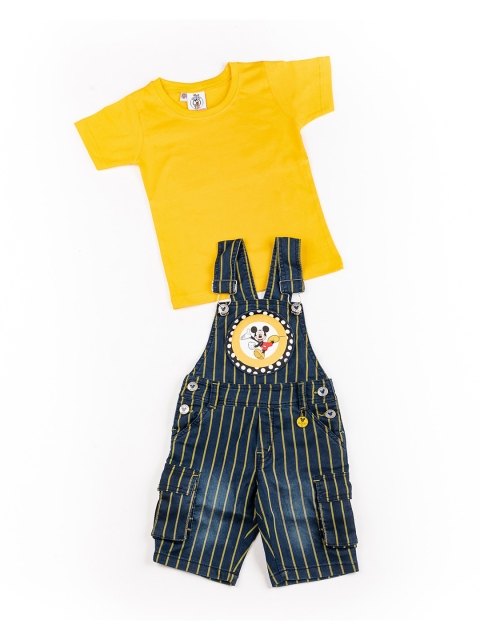 

BFF Boys Yellow & Blue T-shirt With Striped Dungaree