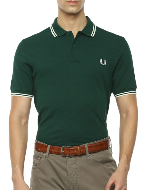 

Fred Perry Men Green Polo Collar T-shirt