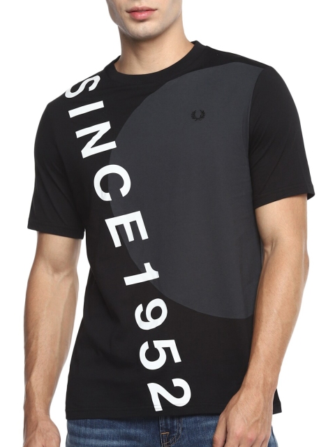 

Fred Perry Men Black Printed Pure Cotton T-shirt