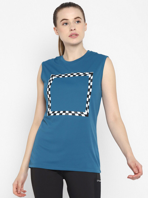

OFF LIMITS Women Blue & White Printed T-shirt