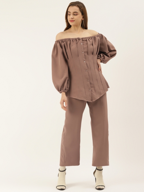 

Khumaar Shuchi Bhutani-Nude off shoulder Top Pant Co Ord Set