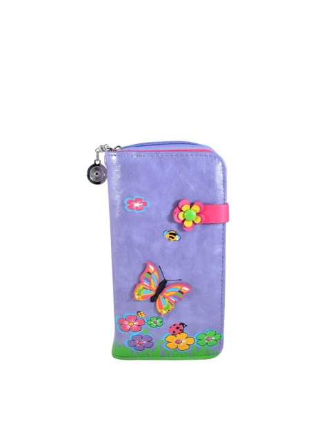 

Instabuyz Women Blue & Yellow Abstract Printed PU Zip Around Wallet