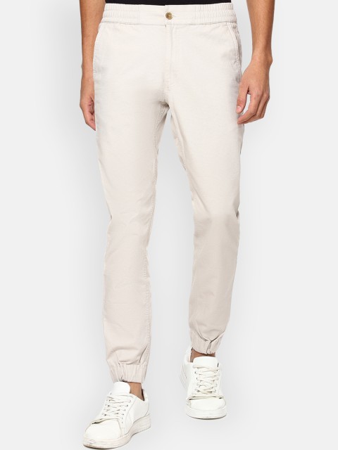 

Van Heusen Sport Men Cream-Coloured Solid Joggers