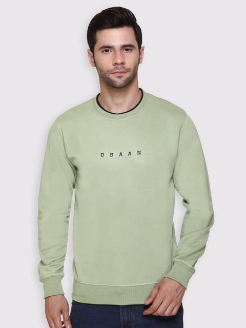 

Obaan Men Green & Black Brand Logo Printed Sweatshirt