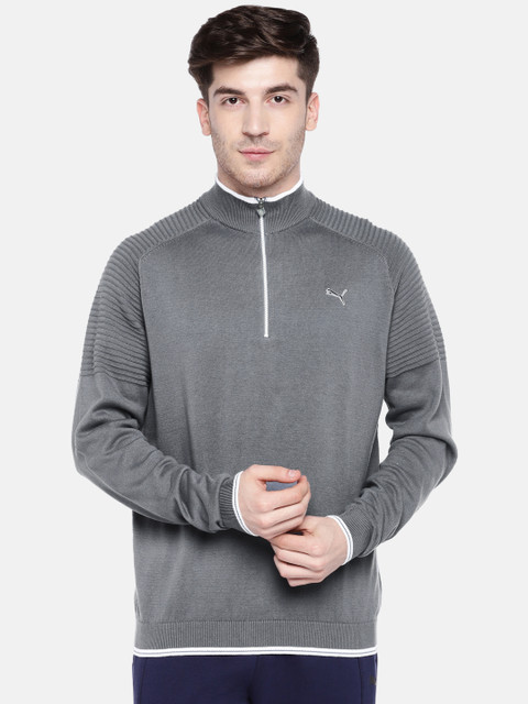 

Puma Men Grey Solid Pullover