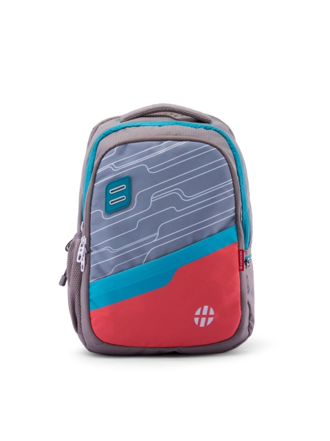 

Harissons Unisex Grey & Red Colourblocked Backpack