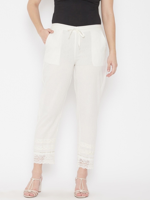 

TULIP 21 Women Off White Cotton Palazzo