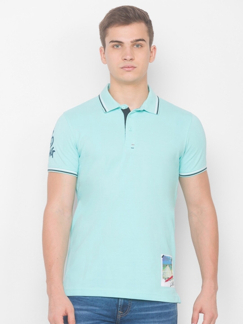 

SPYKAR Men Blue Polo Collar Slim Fit T-shirt