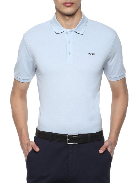 

HUGO Men Blue Polo Collar T-shirt