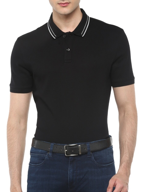 

HUGO Men Black Polo Collar T-shirt