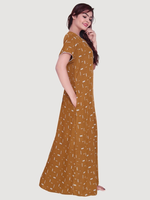 

Sweet Dreams Khaki Printed Maxi Nightdress
