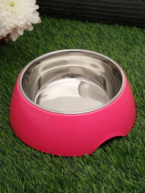 

WIGGLE TWIDDLE Pink Melamine & Stainless Steel Premium Dog Bowl