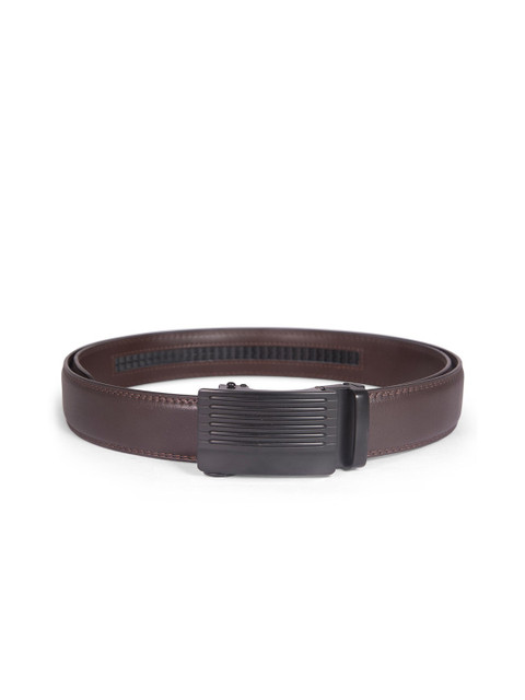 

BANGE Men Brown Textured Leather Formal Belt