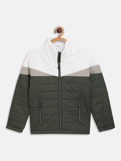 

Octave Boys Olive Green Colourblocked Puffer Jacket