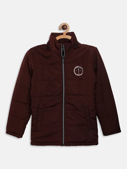 

Octave Boys Maroon Typography Padded Jacket