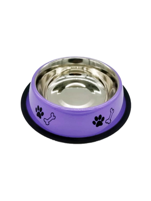 

Emily pets Purple & Black Paw and Bone Printed Stainless Steel Dog Bowl