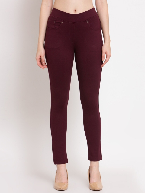 

Westwood Women Burgundy Skinny Fit Stretchable Jeggings