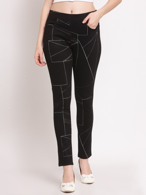 

Westwood Women Black & White Printed Skinny Fit Treggings