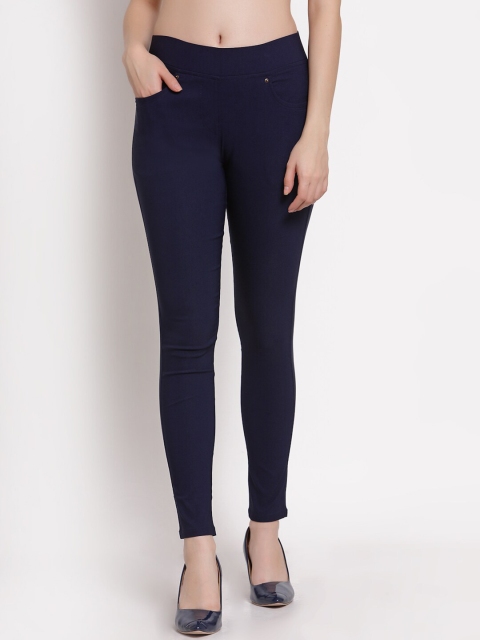 

Westwood Women Navy Blue Solid Skinny Fit Stretched Jeggings