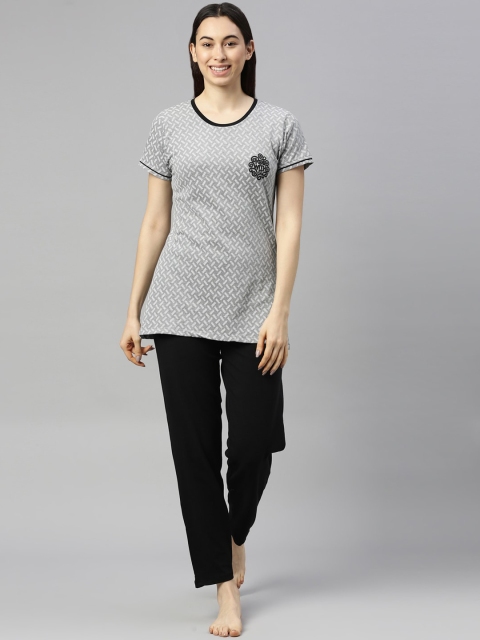 

GOLDSTROMS Women Grey Printed Night suit