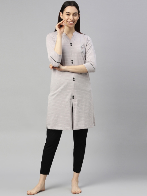 

GOLDSTROMS Women Grey Printed Night suit