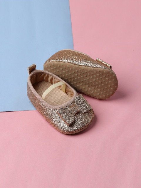 

POPLINS Infants Brown Cotton Bow Booties
