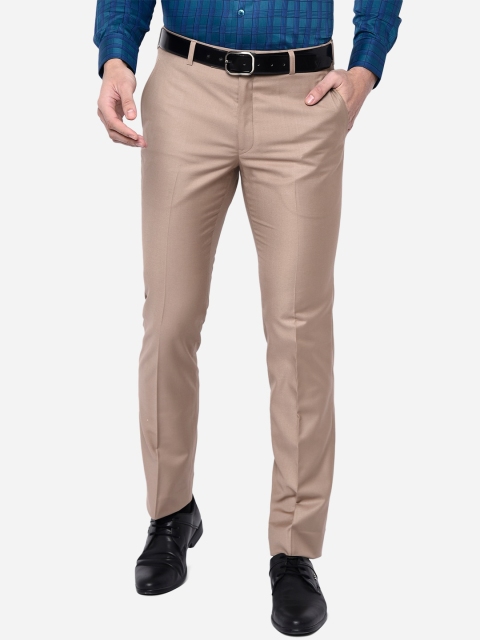 

METAL Men Brown Slim Fit Easy Wash Trousers