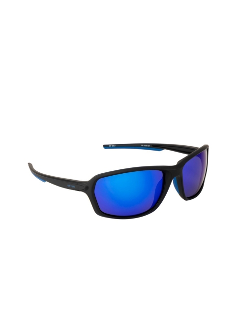 

OPIUM Men Blue Lens & Black Wayfarer Sunglasses & Polarised & UV Protected Len OP-1808-C01