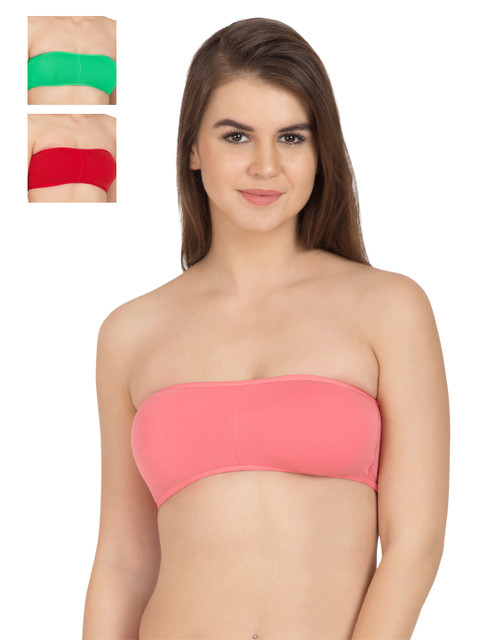 

Tweens Pack of 3 Full-Coverage Tube Bras TW278, Red