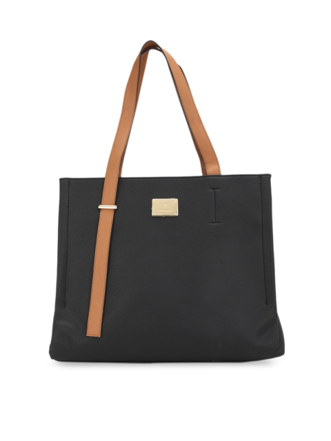 

Van Heusen Woman Black PU Structured Handheld Bag