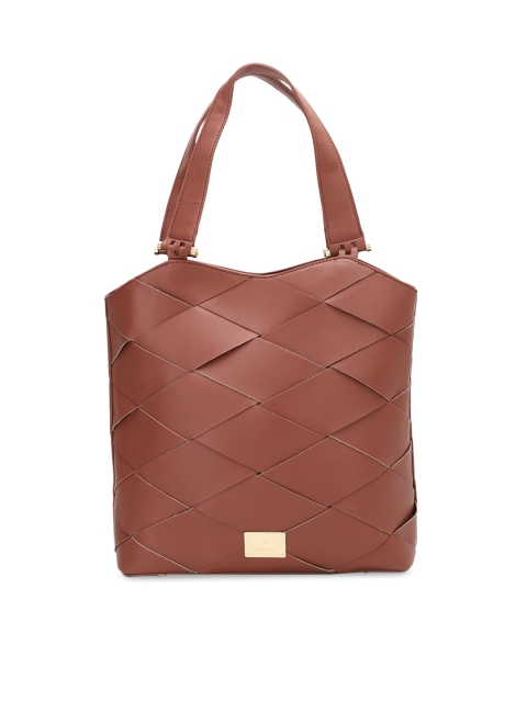 

Van Heusen Woman Maroon Geometric Textured PU Structured Handheld Bag with Quilted