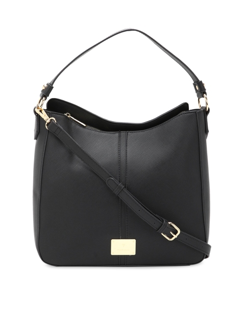 

Van Heusen Woman Black PU Structured Hobo Bag
