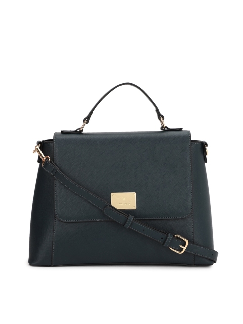 

Van Heusen Woman Green PU Structured Satchel with Tasselled