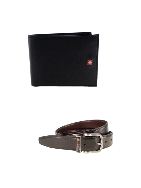 

SWISS MILITARY Men Black Leather Accessory Gift Set