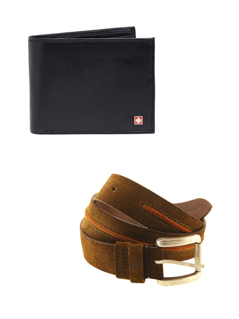 

SWISS MILITARY Men Black & Brown Leather Accessory Gift Set