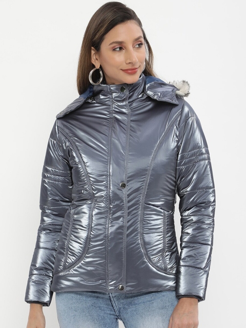 

V2 Value & Variety Women Grey Lightweight Crop Puffer Jacket