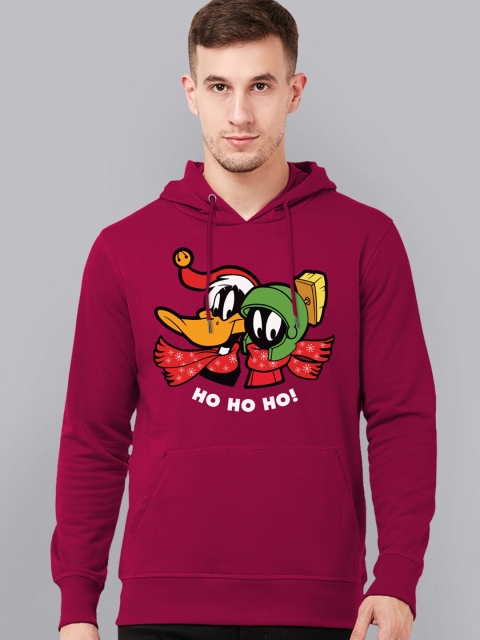 

Free Authority Men Maroon Looney Tunes Christmas Printed Hooded Sweatshirt