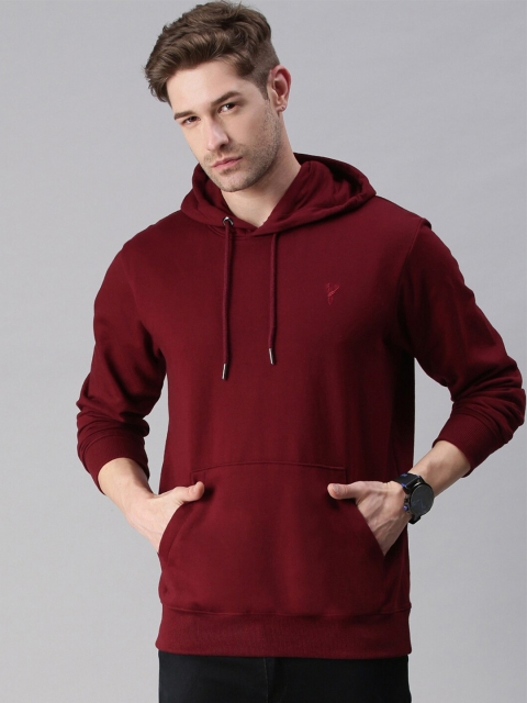 

SHOWOFF Men Maroon Hooded Sweatshirt