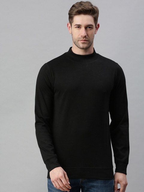 

SHOWOFF Men Black Solid Cotton Sweatshirt